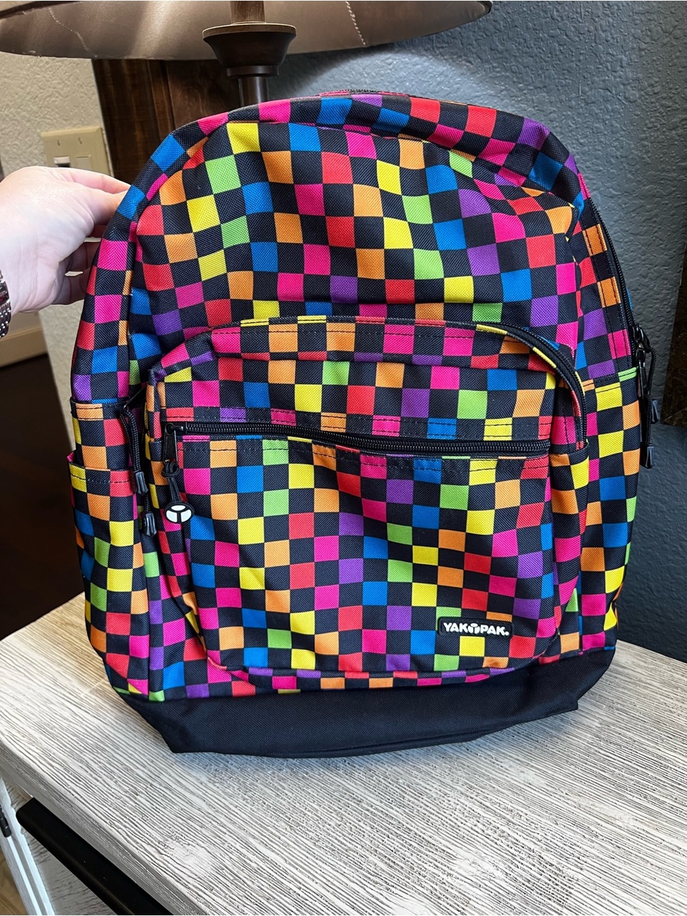 NEW!!! Yak Pak Multicolor Checkered Backpack